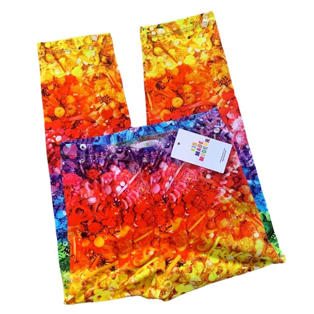 NWT Kid Made Modern Crafty Rainbow Leggings